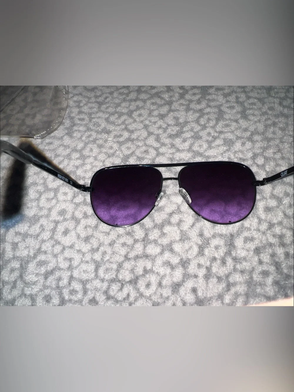 Quay Australia Women’s Black Frame Black Purple Lens High Key Mini Sunglasses